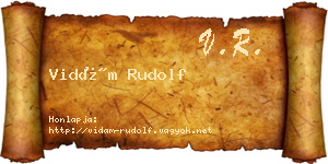 Vidám Rudolf névjegykártya